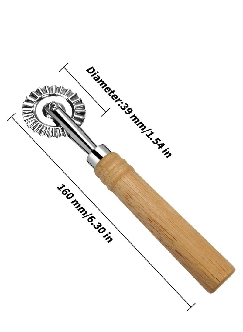 NIBEMINENT 2 Pack Ravioli Cutter Wheel, Pasta Wheel with Long Wooden Handle, Zinc Alloy Roller for Kitchen - Image 5