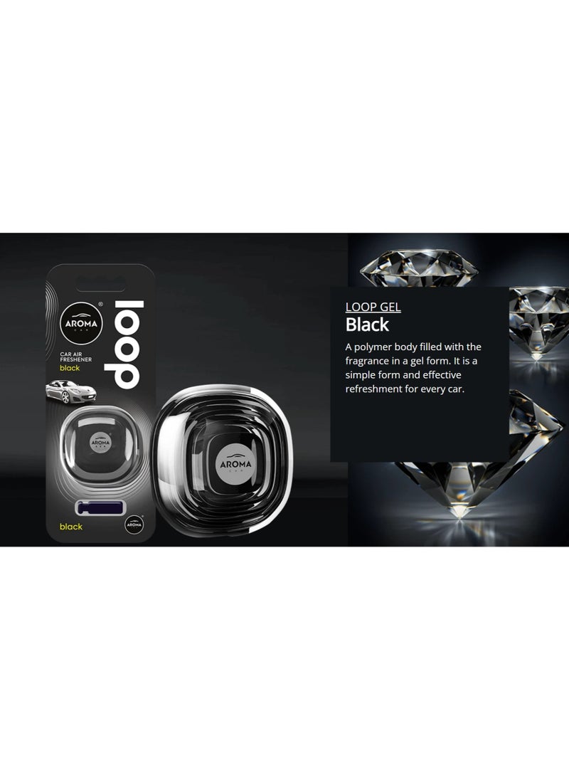 Aroma Aroma France Loop Gel Black Car Air Vent, Air Freshener A polymer body filled with the fragrance in a gel form (Made In Poland)  - Image 2
