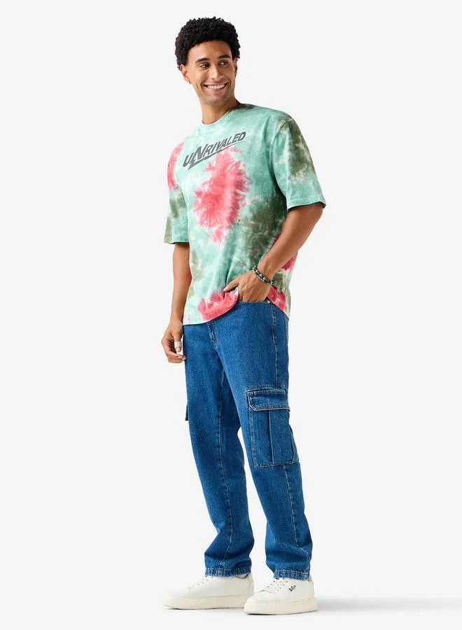 Splash FAV Men Regular Fit Crew Neck Short Sleeves Tie-Dyed T-Shirt