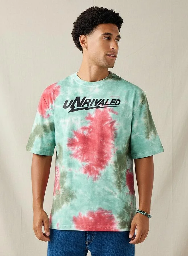 Splash FAV Men Regular Fit Crew Neck Short Sleeves Tie-Dyed T-Shirt