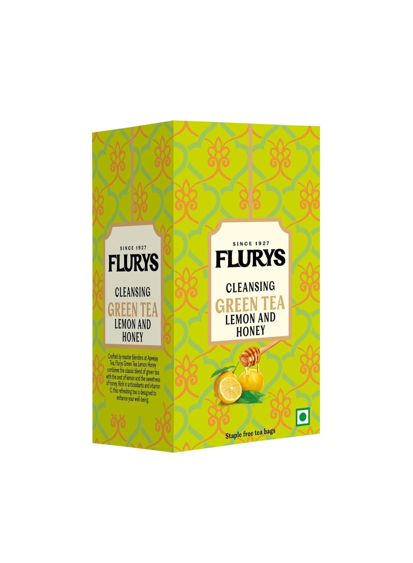 Ty-phoo Flurys Natural Cleansing Green Tea Honey & Lemon,25 Tea Bags,42.5 Grams