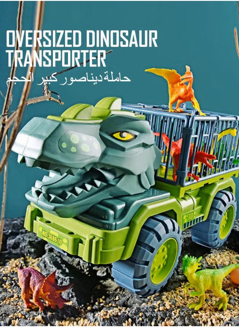 Dinosaur Truck Toys With 15 Dinosaur Toys Playset Figures,Toy Trucks for Boys,Large Dinosaur Carrier Truck  - Image 2