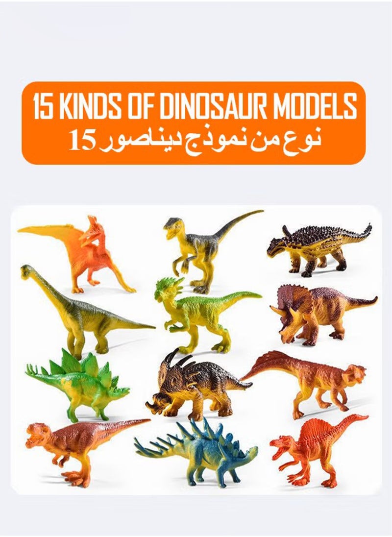Dinosaur Truck Toys With 15 Dinosaur Toys Playset Figures,Toy Trucks for Boys,Large Dinosaur Carrier Truck  - Image 4