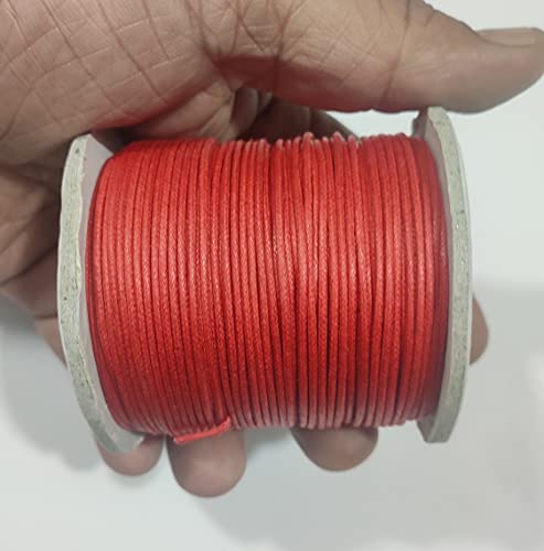 OMX 100 Mt Roll Wax Cotton Cord for DIY Jewellery Making, Beading, Art and Craft Work and Handicrafts, (1.5 MM, RED) - Image 5