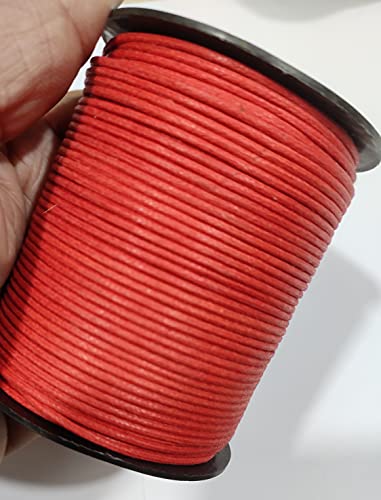 OMX 100 Mt Roll Wax Cotton Cord for DIY Jewellery Making, Beading, Art and Craft Work and Handicrafts, (1.5 MM, RED) - Image 2