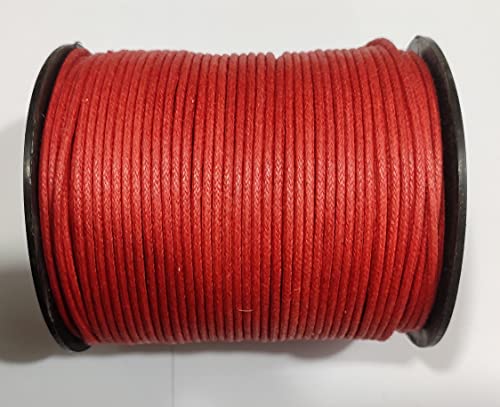 OMX 100 Mt Roll Wax Cotton Cord for DIY Jewellery Making, Beading, Art and Craft Work and Handicrafts, (1.5 MM, RED) - Image 1
