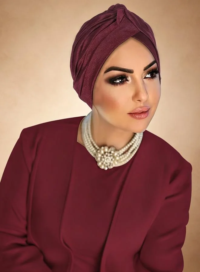 Take Two Burgundy Plain Turban Hijab