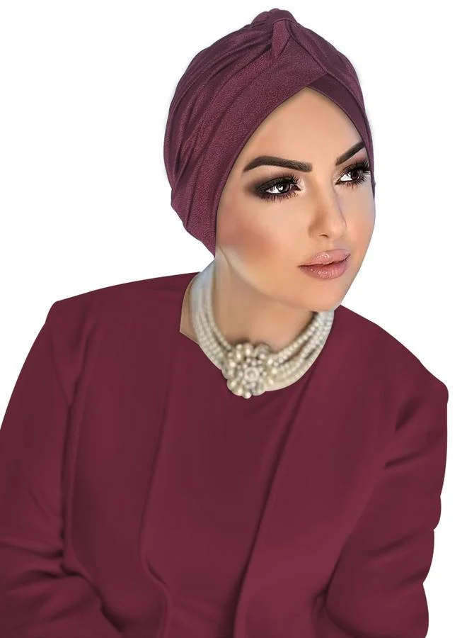 Take Two Burgundy Plain Turban Hijab