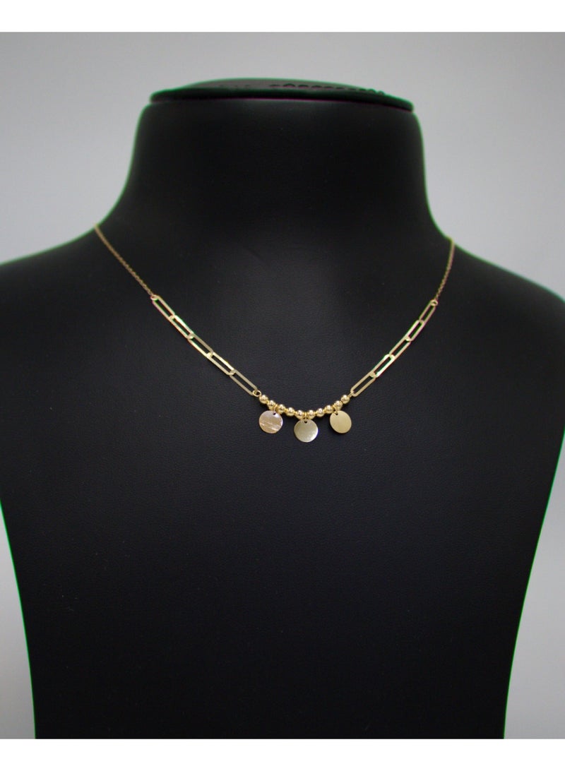 18K gold necklace, weight 1.36 grams.