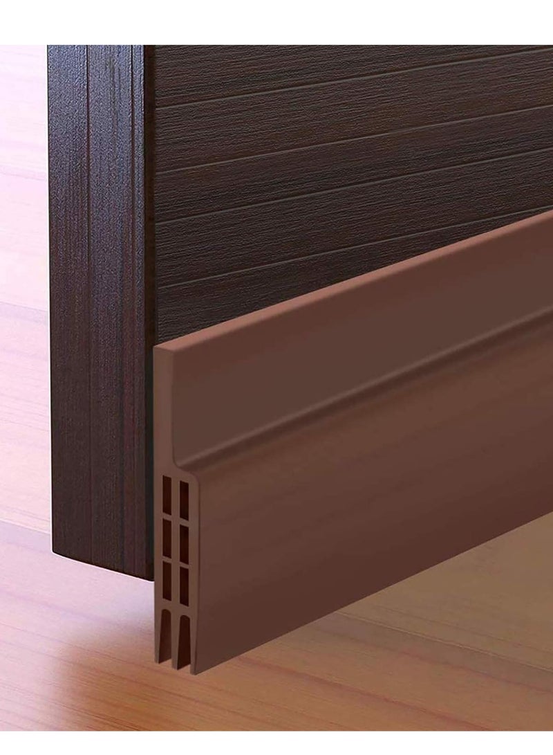 Door Draft Stopper Under Door Seal for Exterior/Interior Doors, Door Sweep Strip Under Door Draft Blocker, Soundproof Door Bottom Weather Stripping, 2 Inch W x 39 Inch L, Brown  - Image 1
