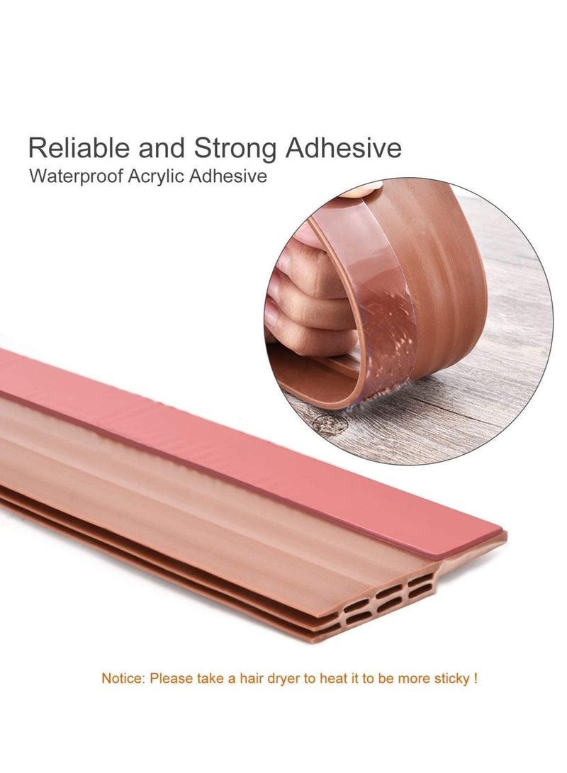 Door Draft Stopper Under Door Seal for Exterior/Interior Doors, Door Sweep Strip Under Door Draft Blocker, Soundproof Door Bottom Weather Stripping, 2 Inch W x 39 Inch L, Brown  - Image 2