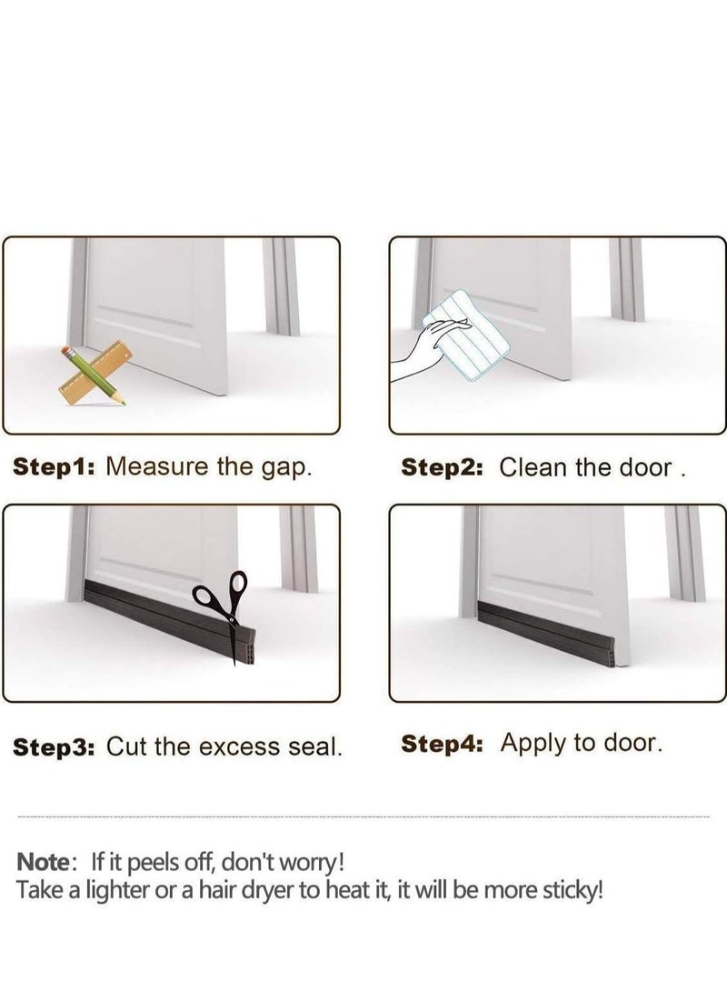 Door Draft Stopper Under Door Seal for Exterior/Interior Doors, Door Sweep Strip Under Door Draft Blocker, Soundproof Door Bottom Weather Stripping, 2 Inch W x 39 Inch L, Brown  - Image 5