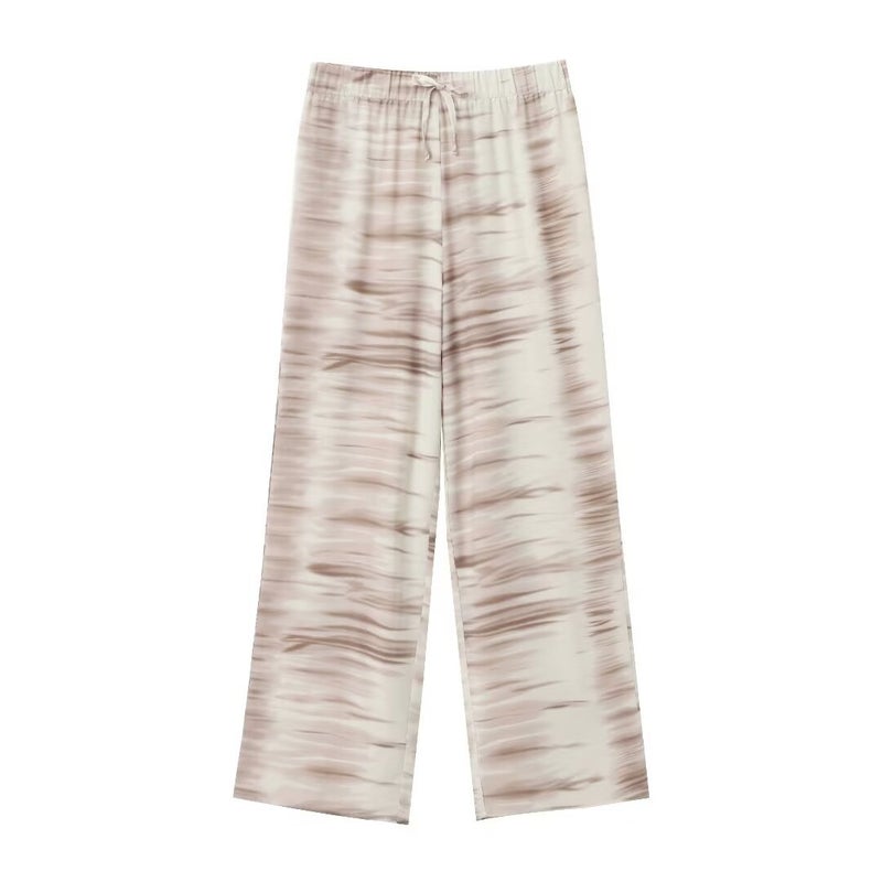 Za Womens European and American Style 2024 Summer New Fashion Tie-Dye Asymmetric Drape Top + Tie-Dye Drape Pants Trousers - Image 1