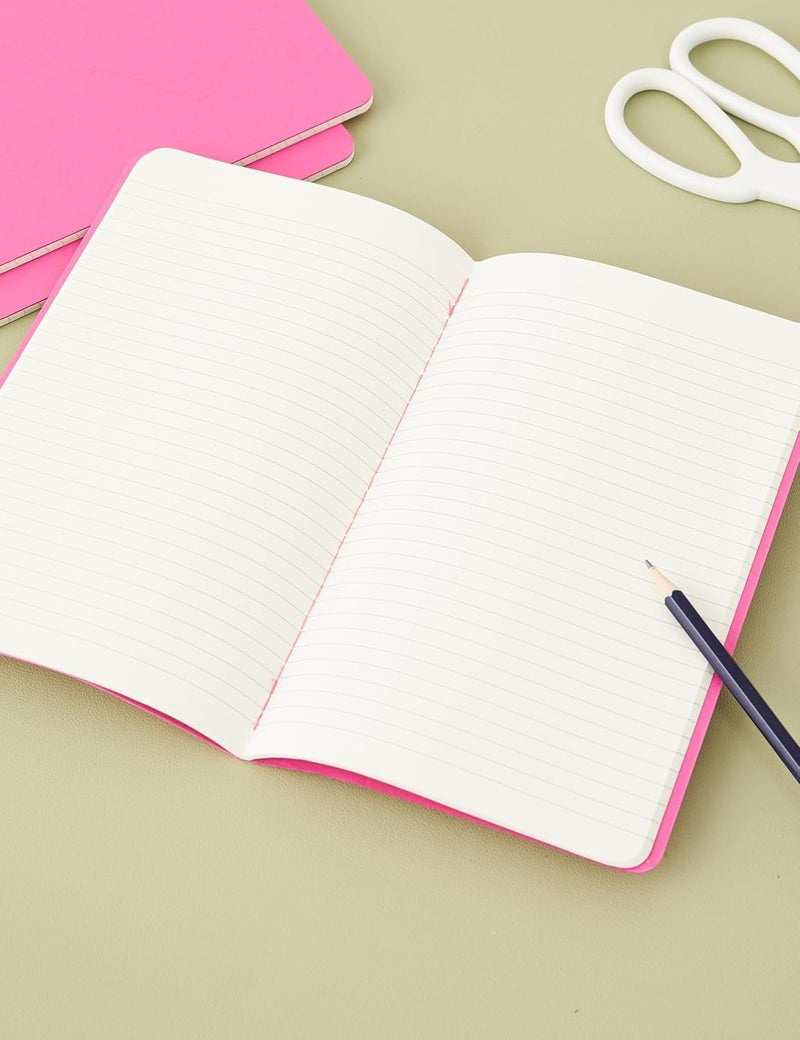 Cahier Journal, Soft Cover, Large (5" x 8.25") Ruled/Lined, Kinetic Pink, 80 Pages (Set of 3) - Image 3
