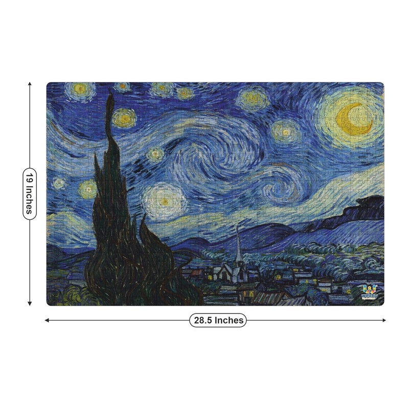 Webby Starry Night Painting Wooden Puzzle | Best Gift for Teenager | Birthday Gift for Boys & Girls | Fun & Challenging| Puzzle for Adult & 14 Years + Kids, 1000 Pieces Puzzle - Image 2