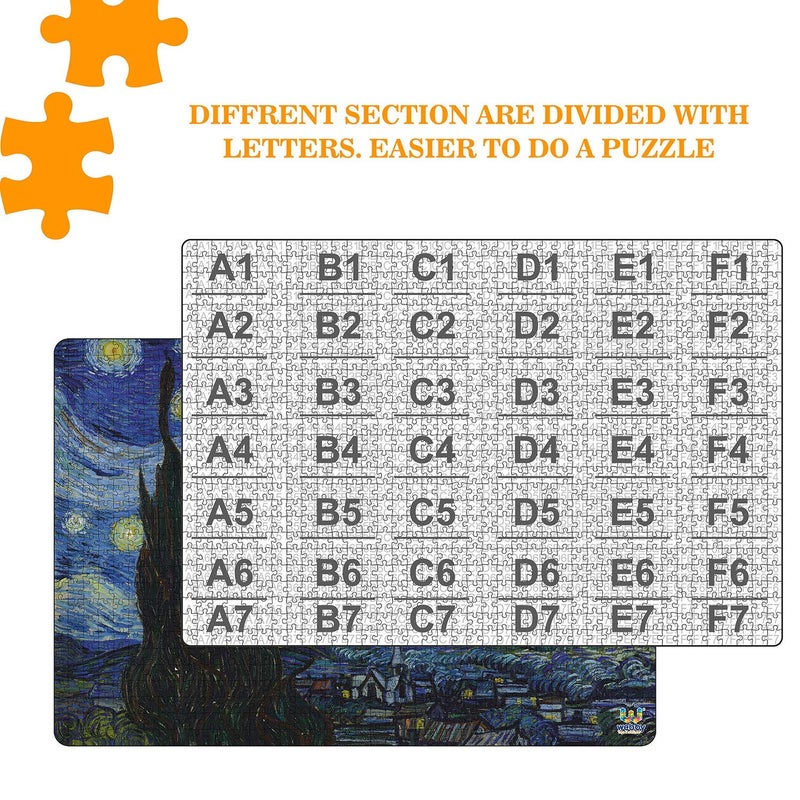 Webby Starry Night Painting Wooden Puzzle | Best Gift for Teenager | Birthday Gift for Boys & Girls | Fun & Challenging| Puzzle for Adult & 14 Years + Kids, 1000 Pieces Puzzle - Image 3