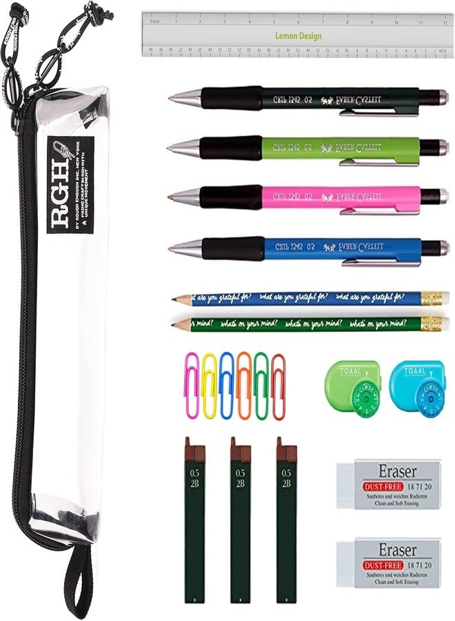 RE ROUGH ENOUGH Rough Enough Small Clear Pencil Case for Exams Slim Transparent Plastic Pouch for School Students Teens Office - Image 4