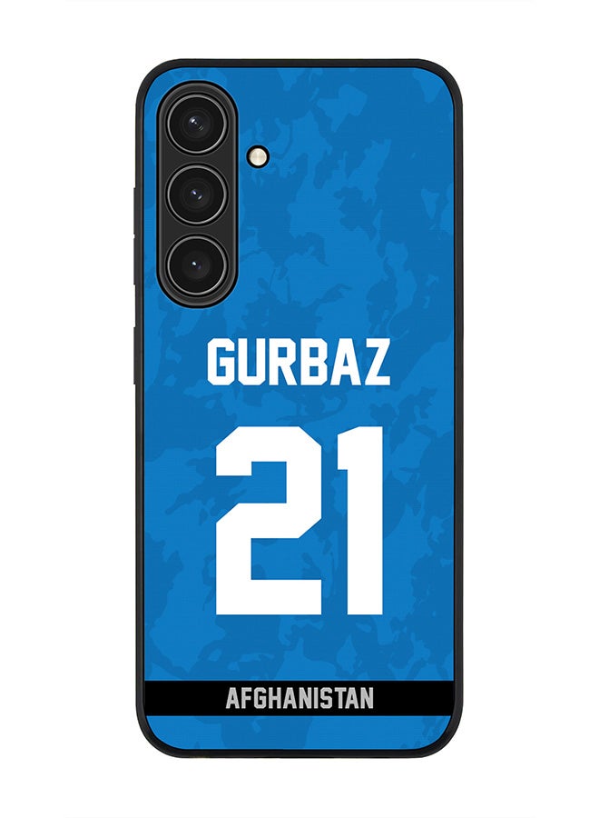 Stylizedd Rugged Black edge case for Samsung Galaxy S24 Plus, Slim fit Thin Cover- Team Afghanistan Rahmanullah Gurbaz, Jersey No 21 - Image 1