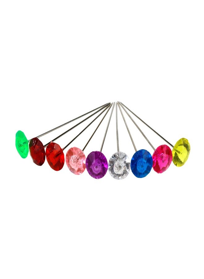 Tsnamay 400Pcs Colorful Sewing Pins, 50mm/1.97Inch Acrylic Pearl Head Pins Crystal Head Corsage Pins for Dressmaking Jewelry Components Flower Decoration - Image 1