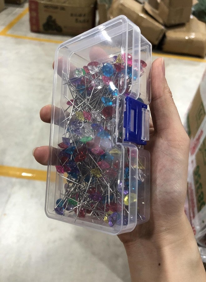 Tsnamay 400Pcs Colorful Sewing Pins, 50mm/1.97Inch Acrylic Pearl Head Pins Crystal Head Corsage Pins for Dressmaking Jewelry Components Flower Decoration - Image 5
