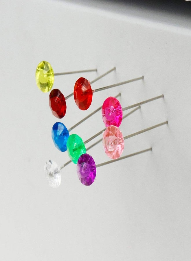 Tsnamay 400Pcs Colorful Sewing Pins, 50mm/1.97Inch Acrylic Pearl Head Pins Crystal Head Corsage Pins for Dressmaking Jewelry Components Flower Decoration - Image 2