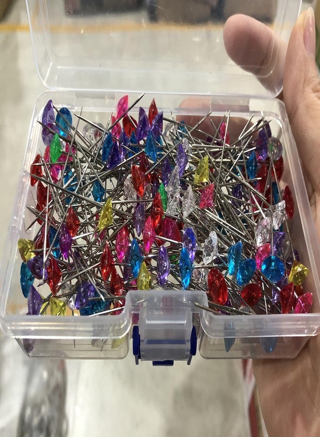 Tsnamay 400Pcs Colorful Sewing Pins, 50mm/1.97Inch Acrylic Pearl Head Pins Crystal Head Corsage Pins for Dressmaking Jewelry Components Flower Decoration - Image 4