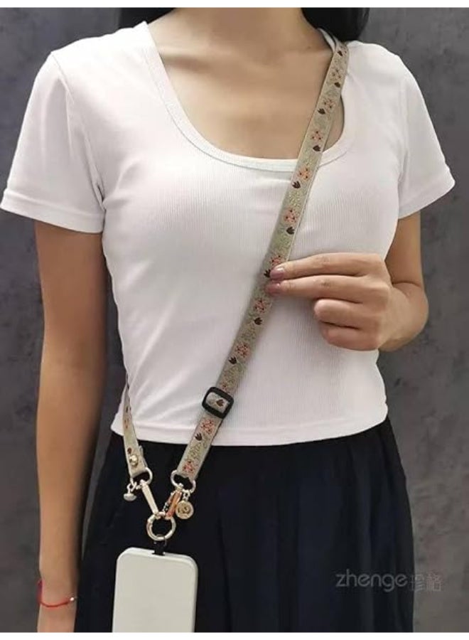 Ecosystem Phone Chain Lanyard, Crystal Rhinestone, Fashion Bling Style, Adjustable Long Strap with Patch, for All Smartphones (Design 13) - Image 2