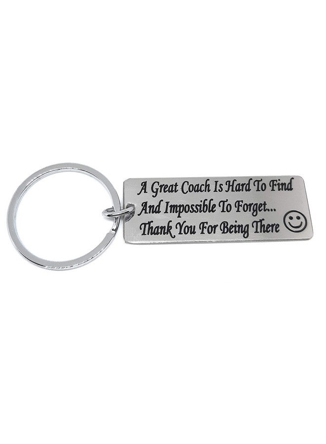 Aura A Great Coach is Hard to Find Appreciation Gift for Coaches Trainers Teachers Day Stainless Steel Silver Key Chain - Image 1