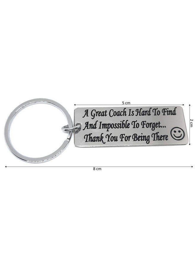 Aura A Great Coach is Hard to Find Appreciation Gift for Coaches Trainers Teachers Day Stainless Steel Silver Key Chain - Image 2