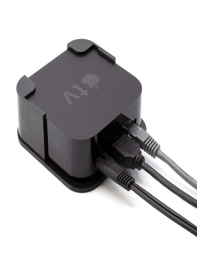 THE CIMPLE CO طقم تثبيت THE CIMPLE CO ATV 4K - حامل جداري متوافق مع Apple TV 4 و 4K - حامل بث خلف التلفزيون لأجهزة تشغيل الوسائط من الجيل الرابع - يتضمن كابل HDMI - باللون الأسود - Image 3