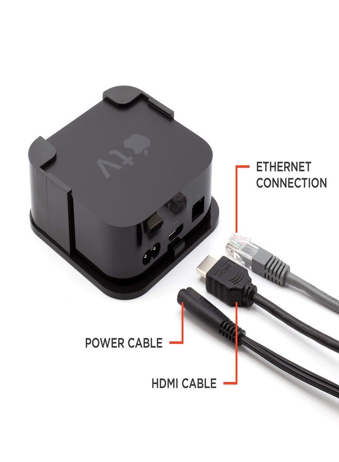 THE CIMPLE CO طقم تثبيت THE CIMPLE CO ATV 4K - حامل جداري متوافق مع Apple TV 4 و 4K - حامل بث خلف التلفزيون لأجهزة تشغيل الوسائط من الجيل الرابع - يتضمن كابل HDMI - باللون الأسود - Image 4