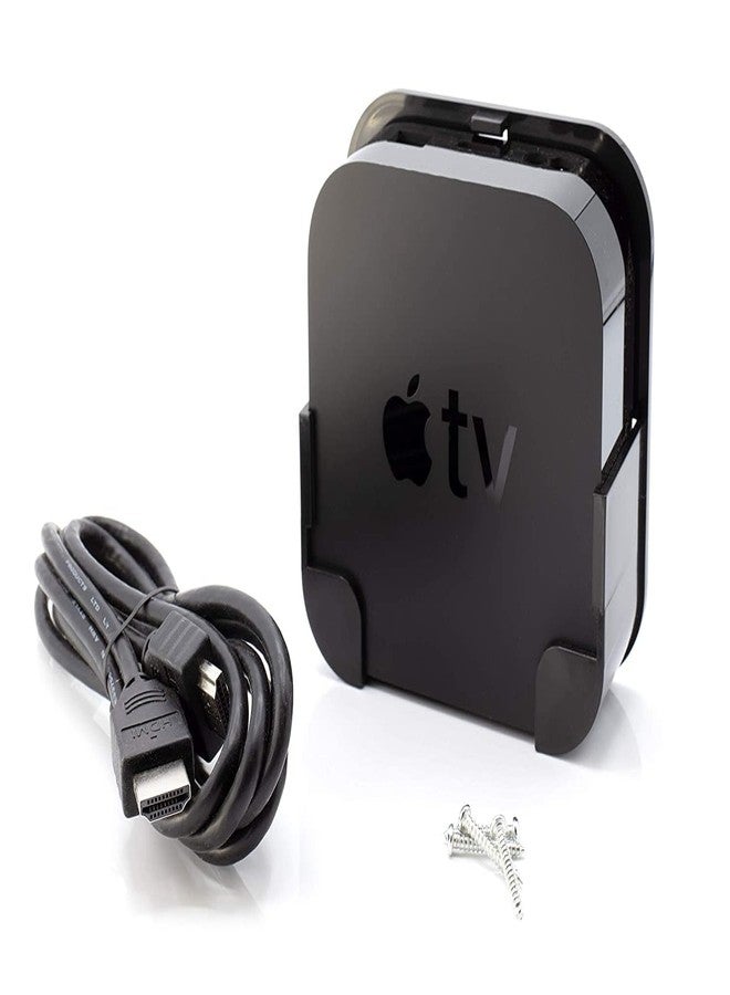 THE CIMPLE CO طقم تثبيت THE CIMPLE CO ATV 4K - حامل جداري متوافق مع Apple TV 4 و 4K - حامل بث خلف التلفزيون لأجهزة تشغيل الوسائط من الجيل الرابع - يتضمن كابل HDMI - باللون الأسود - Image 1