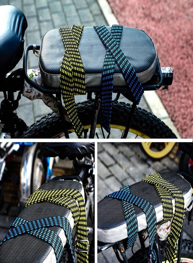 YUISI Heavy Duty Bungee Cords, Adjustable Elastic Rope with Metal Hooks & Buckle, Latex Core Nylon Cover Flat Luggage Strap for Motorcycle Bike Car Cargo Travel Camping - Image 3