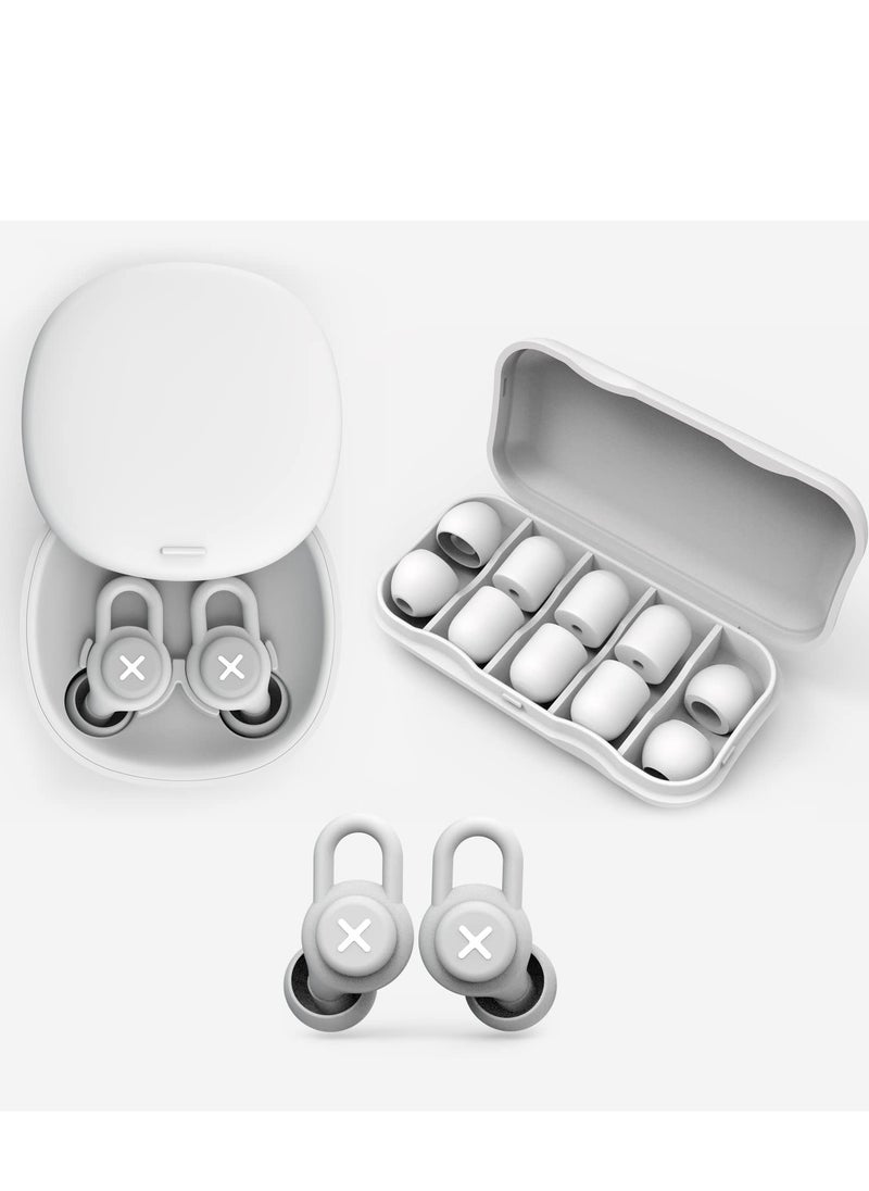 Generic - Sleep Noise Reduction Earplug Set - Reusable Silicone Earplugs for Effective Noise Resistance, Ideal for Sleep, Concerts, Motorcycles, Work, and Noise Sensitivity (Gray) - Image 1