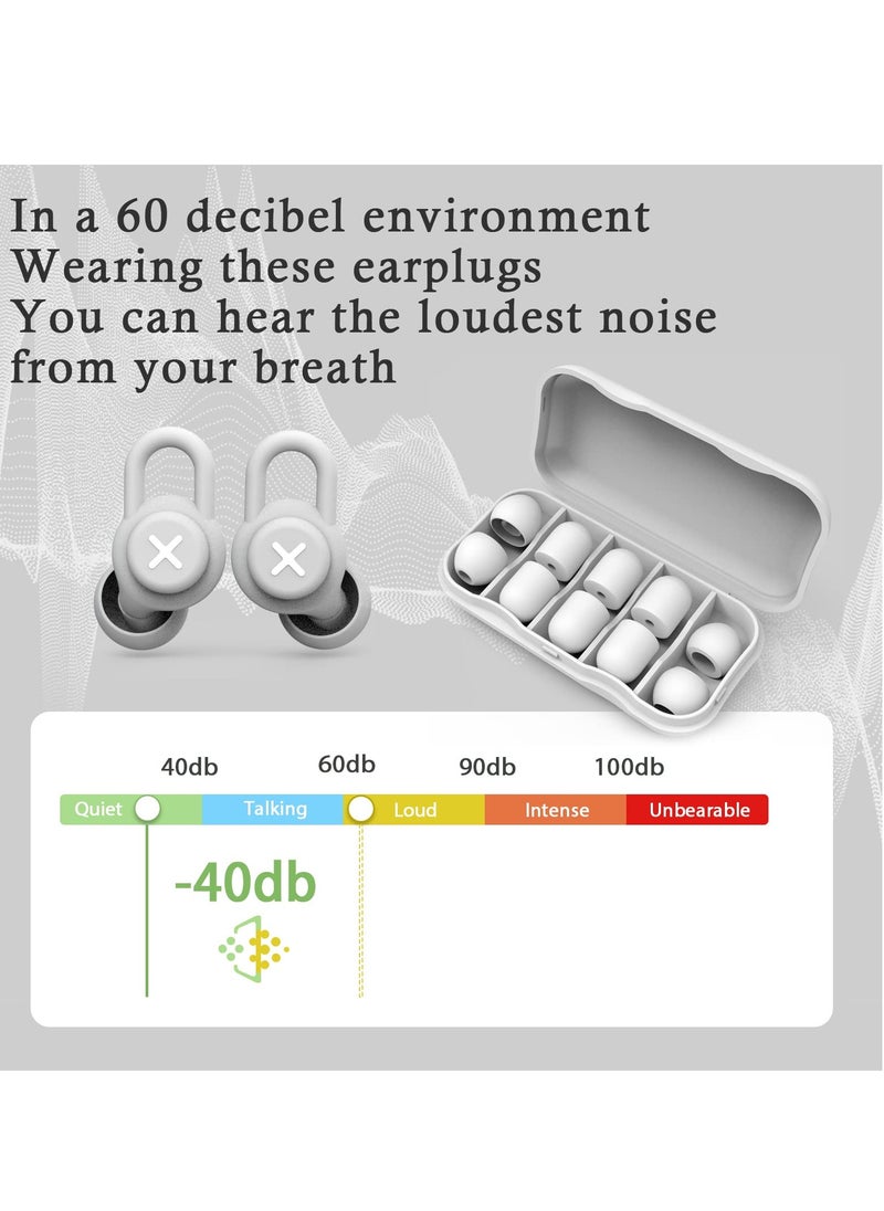 Generic - Sleep Noise Reduction Earplug Set - Reusable Silicone Earplugs for Effective Noise Resistance, Ideal for Sleep, Concerts, Motorcycles, Work, and Noise Sensitivity (Gray) - Image 1