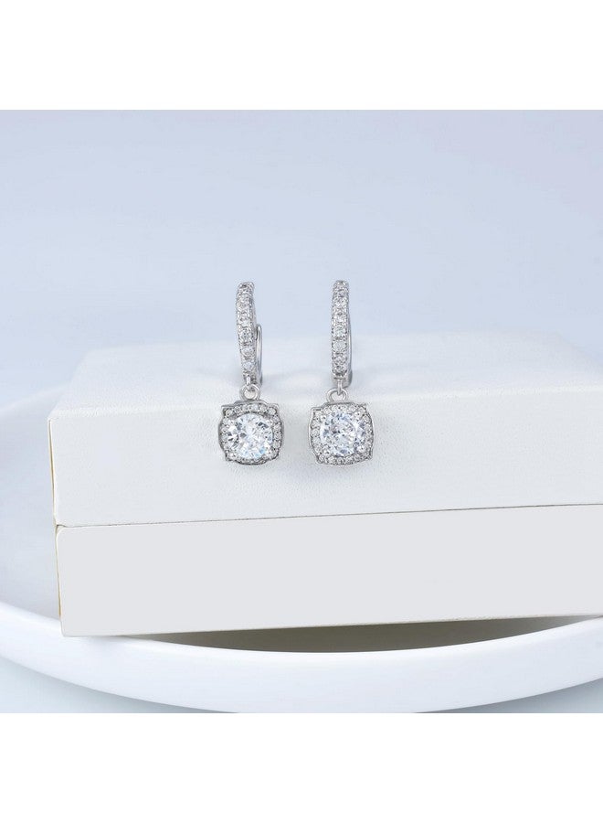 ELEDUCTMON Silver Hoop Earrings For Women - Sterling Silver Hypoallergenic Loop Earrings Trendy Round Cubic Zirconia Huggie Earrings For Sensitive Ears Fashion Classic Lightweight Earrings Gifts For Birthday - Image 4