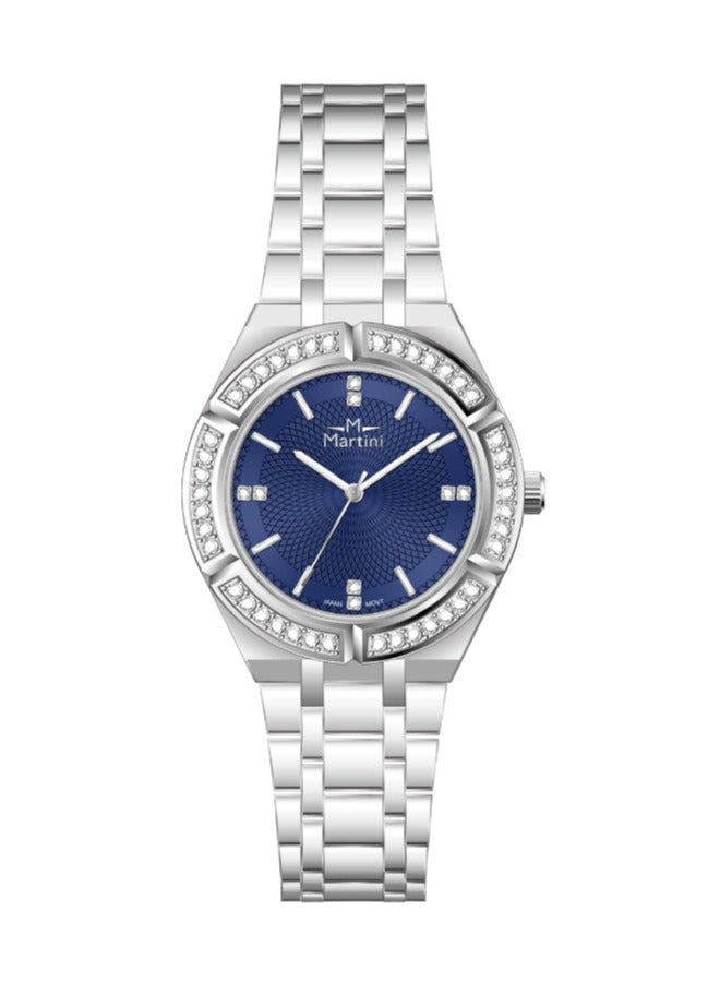 MARTINI Elegant Martini Women's Watch Stylish Navy Blue Dial Stainless Steel Band Water Resistant Perfect for Casual and Formal Wear - Image 1