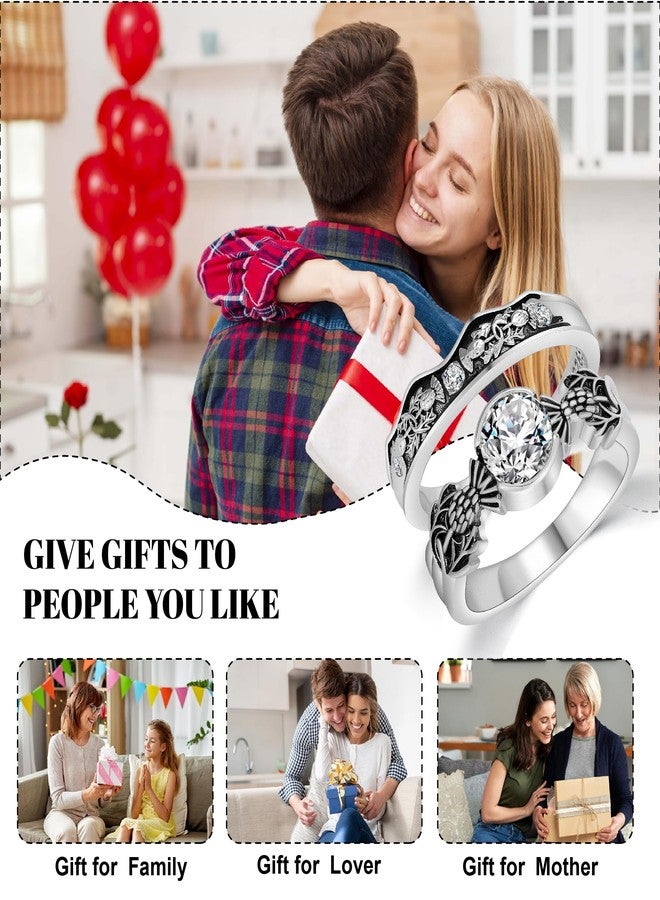 Haoze Scottish Thistle Ring for Women Scottish gifts Scottish Thistle Jewelry Gifts for Women (6) - Image 5