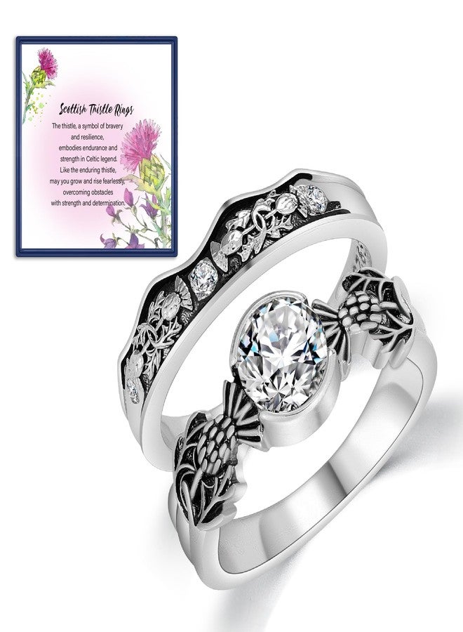 Haoze Scottish Thistle Ring for Women Scottish gifts Scottish Thistle Jewelry Gifts for Women (6) - Image 1