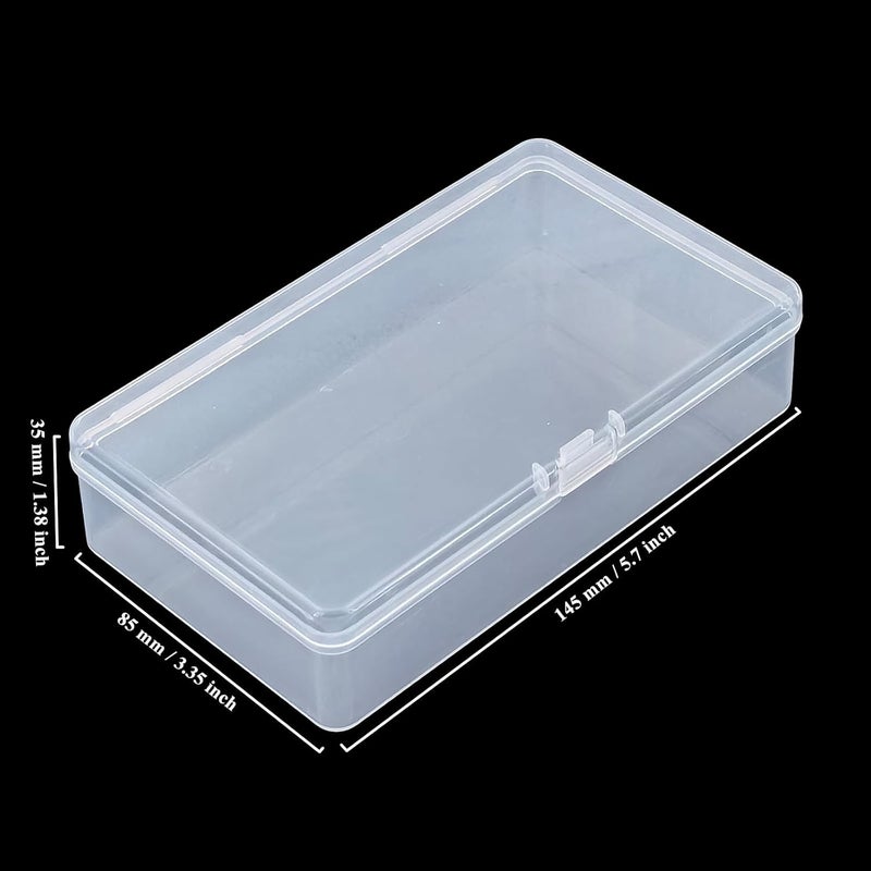Thintinick 19 Pack Rectangular Clear Plastic Storage Containers | Hinged Lid, For Beads and Small Craft Items, 5.7 x 3.35 x 1.38 inch - Image 2