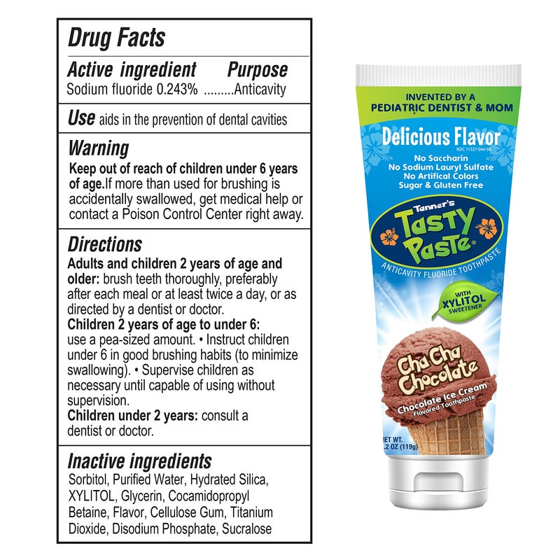 Tanner's Tasty Paste Cha Cha Chocolate Flavored - Anticavity Fluoride Children’s Toothpaste/Great Tasting, Safe, and Effective for Kids (4.2 oz.) - Image 2