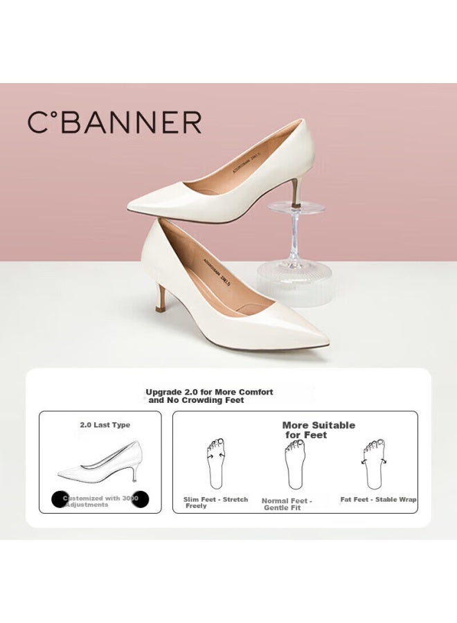 C.banner Spring/summer Fashion Single Shoes Urban High Heels Thin Heels A23105318 Beige Size 36 - Image 2