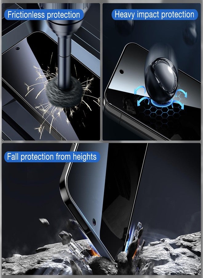 YWXTW 2 Pack YWXTW Privacy Screen Protector for Google Pixel 10/10 Pro/Pixel 9/9 Pro, [Support Fingerprint Unlock] 9H Hardness Tempered Glass Privacy Screen Protector, Case Friendly Bubble Free Accessories - Image 5