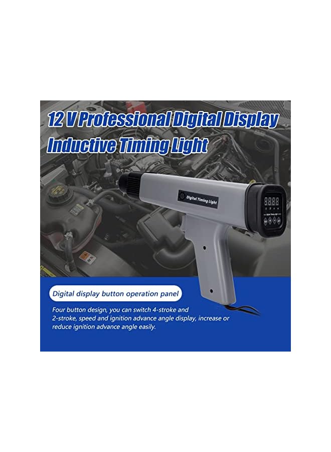 Generic 12 Professional Digital Display Inductie Timing Light Car Motorcycle Petrol Engine Ignition Timing Strobe Lamp Auto Motorcycle Detection Diagnosis Tool  - Image 4