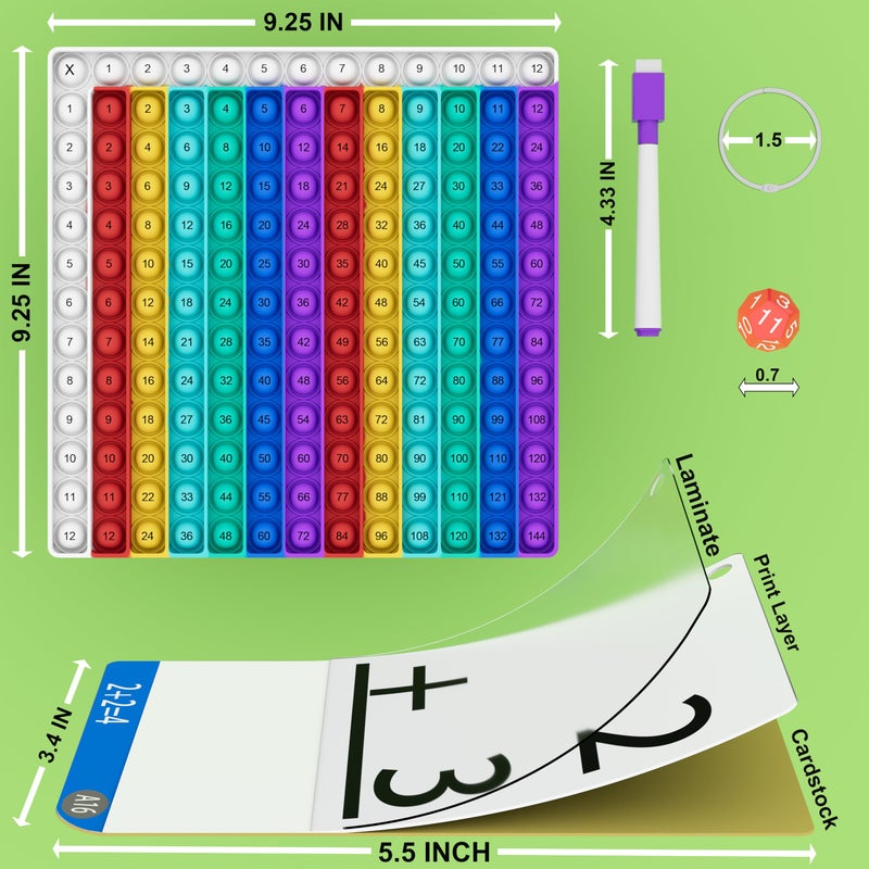 cOOva Math Games for Kids - Flash Cards for Kids - Pop it Practice with Addition, Subtraction, Multiplication & Division - Ideal for Math Learning and Skill Building. - Image 5