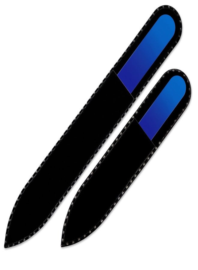 Mont Bleu Glass Nail File - Mont Bleu Set of 2 Color Glass Nail Files - Handmade - Genuine Czech Tempered Glass - Crystal Nail Files for natural nails - Image 2