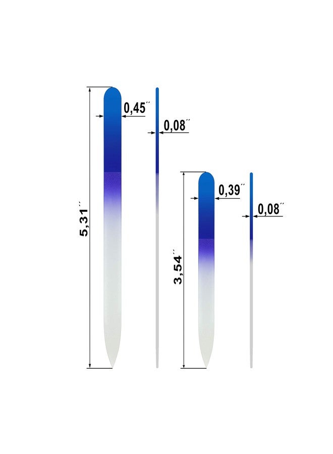 Mont Bleu Glass Nail File - Mont Bleu Set of 2 Color Glass Nail Files - Handmade - Genuine Czech Tempered Glass - Crystal Nail Files for natural nails - Image 5