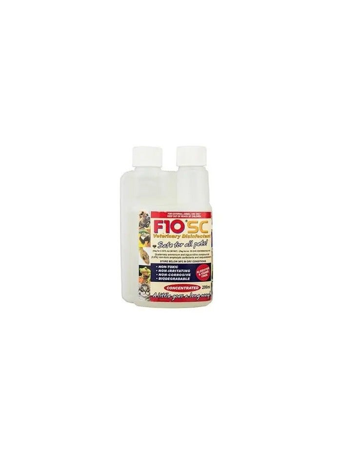 F10 SC Veterinary Disinfectant 200ML Concentrate | High-Level, Broad-Spectrum Killer of Viruses, Bacteria & Fungi
