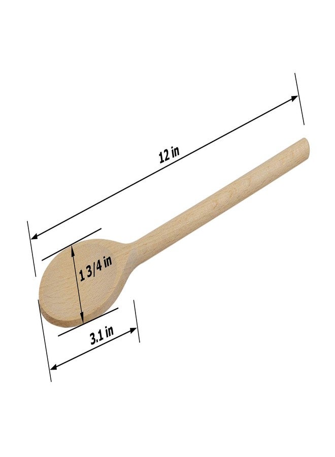 BICB 3-PCS 12″ Long Beechwood Wooden Cooking Spoons - Heat-Resistant, Non-Scratch Mixers for Non-Stick Cookware | Sustainably Sourced European Crafting - Image 4