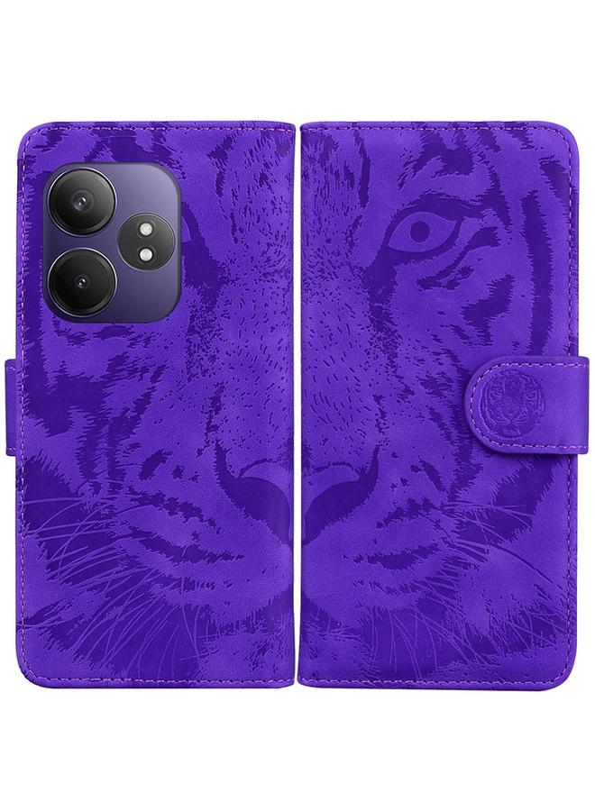 اس-توب جراب لهاتف Realme GT 6 / GT 6T / GT Neo6 جراب هاتف جلدي قلاب بنقشة نمر - Image 1